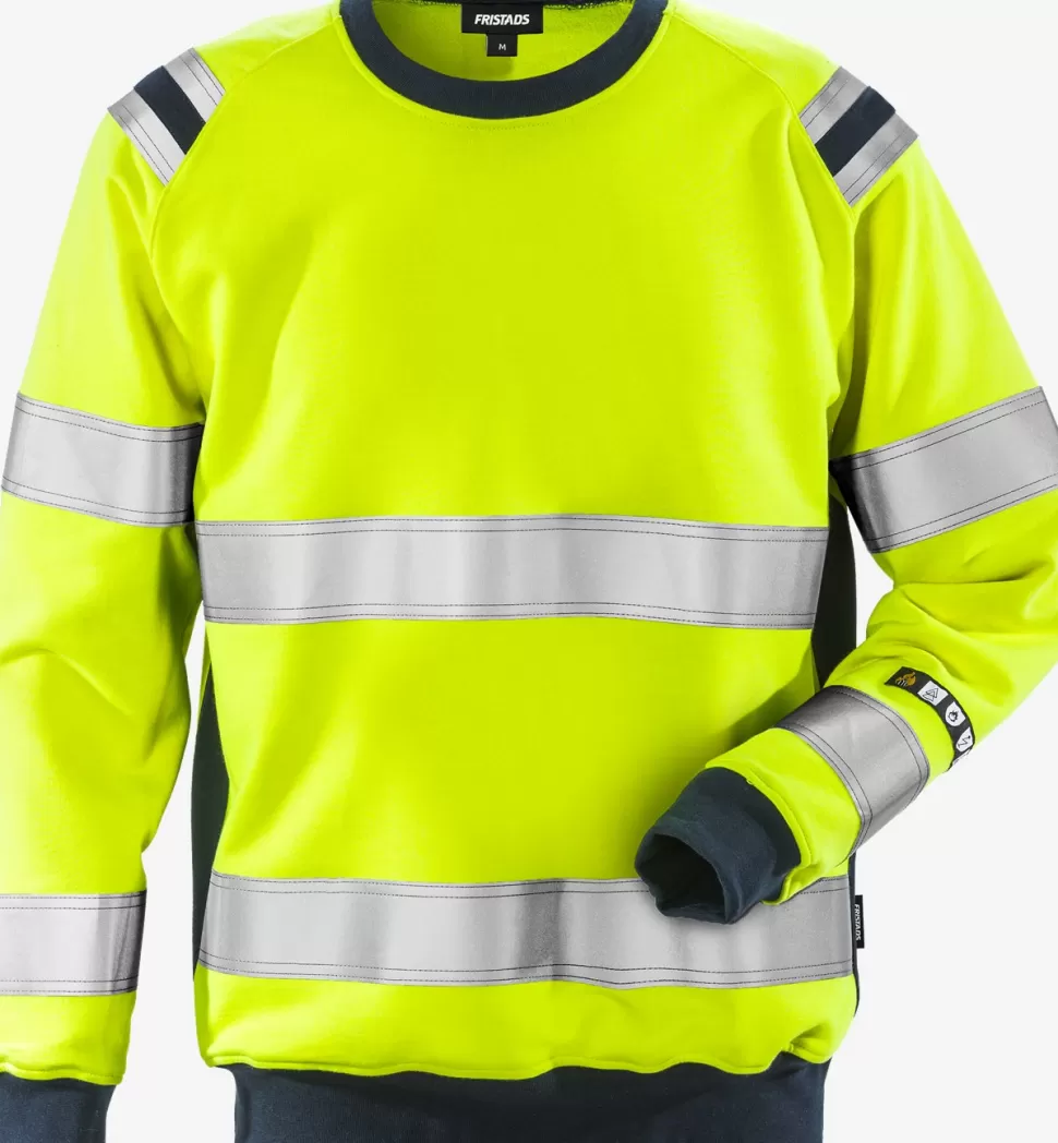 Herren Fristads Sweatshirts | Sweatshirts<Flamestat High Vis Sweatshirt Kl. 3 7076 SFLH