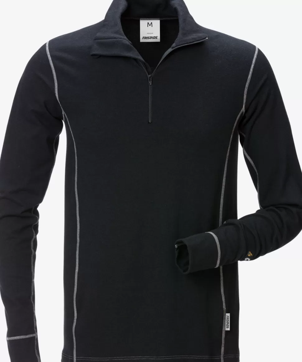 Herren Fristads Unterwäsche | Basis-Schicht<Flamestat Zipper-T-Shirt Langarm 7029 MOF