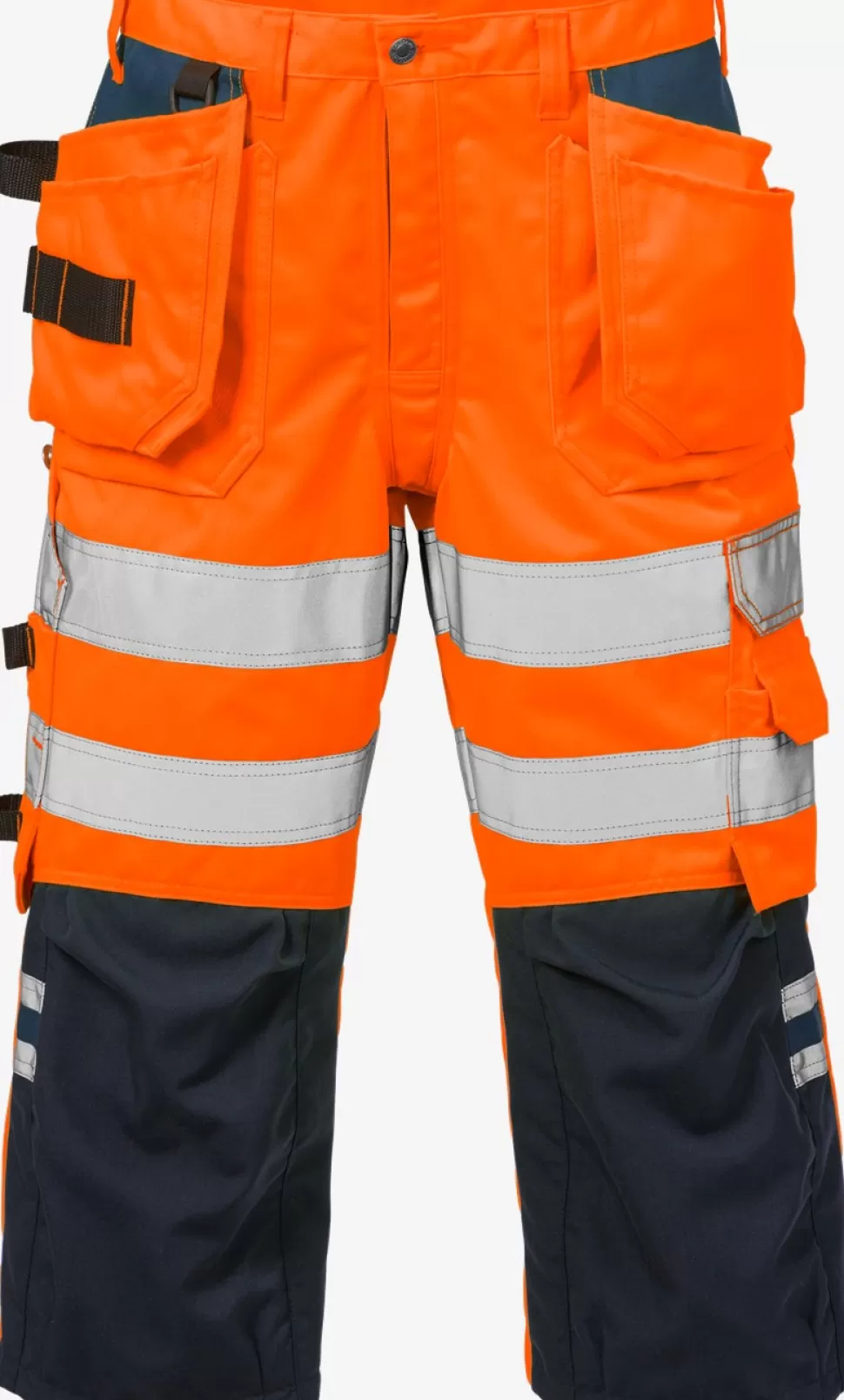 Herren Fristads Arbeitshosen | 3/4 Hosen<High Vis 3/4 Handwerkerhose Kl. 2 2027 PLU