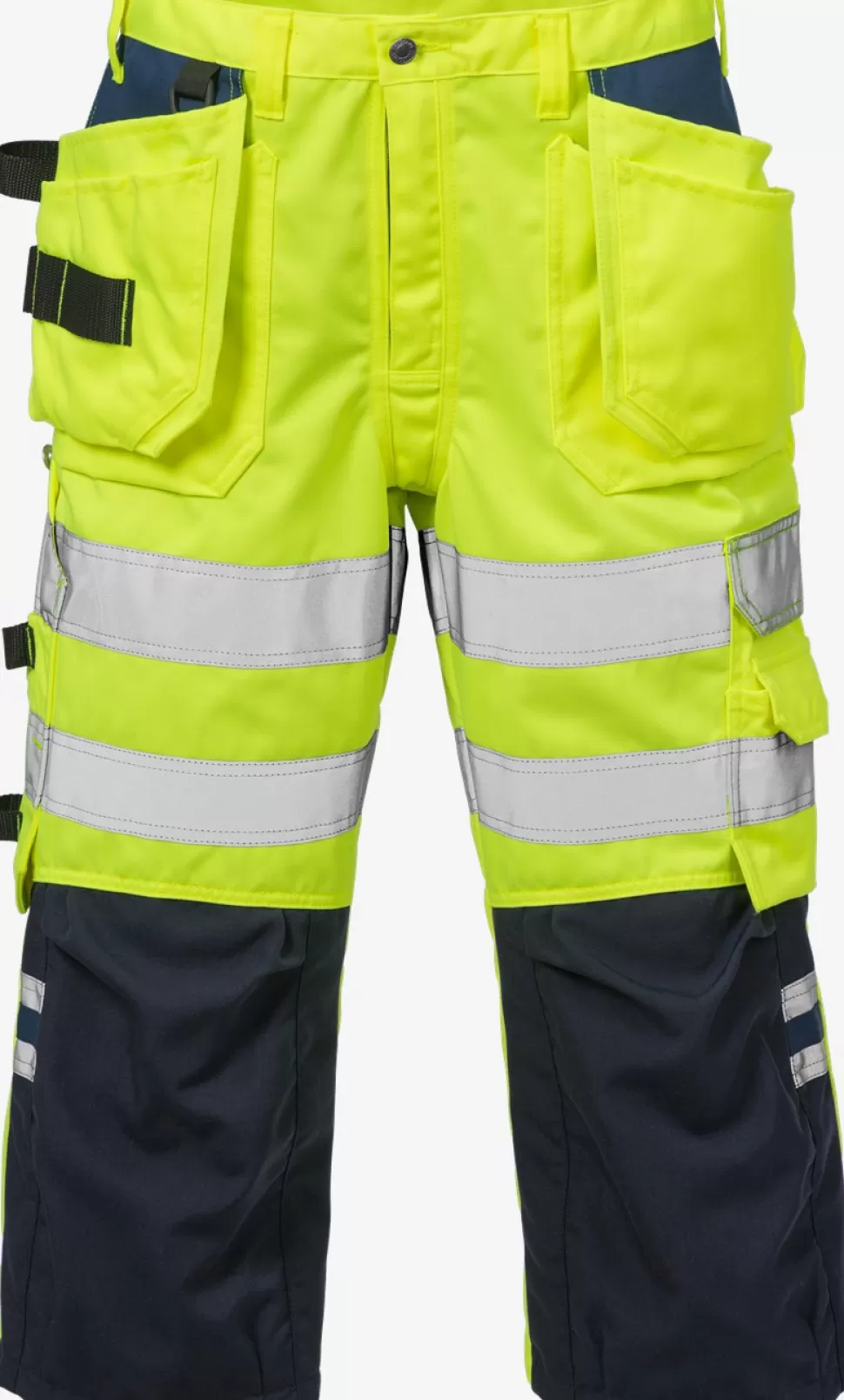 Herren Fristads Arbeitshosen | 3/4 Hosen<High Vis 3/4 Handwerkerhose Kl. 2 2027 PLU