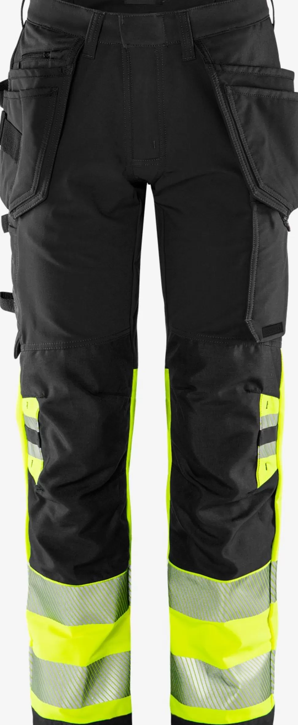Herren Fristads Arbeitshosen | Warnschutz-Hosen<High Vis Green Handwerker Stretchhose Kl. 1 2643 GSTP