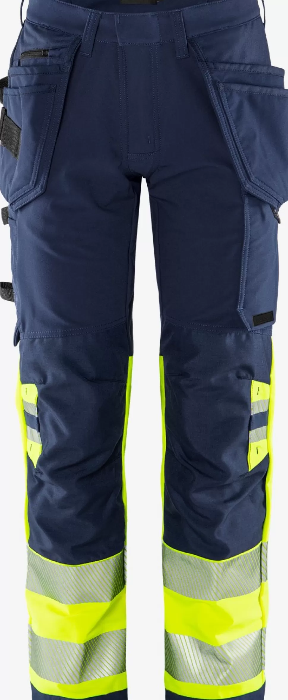 Herren Fristads Arbeitshosen | Warnschutz-Hosen<High Vis Green Handwerker Stretchhose Kl. 1 2643 GSTP