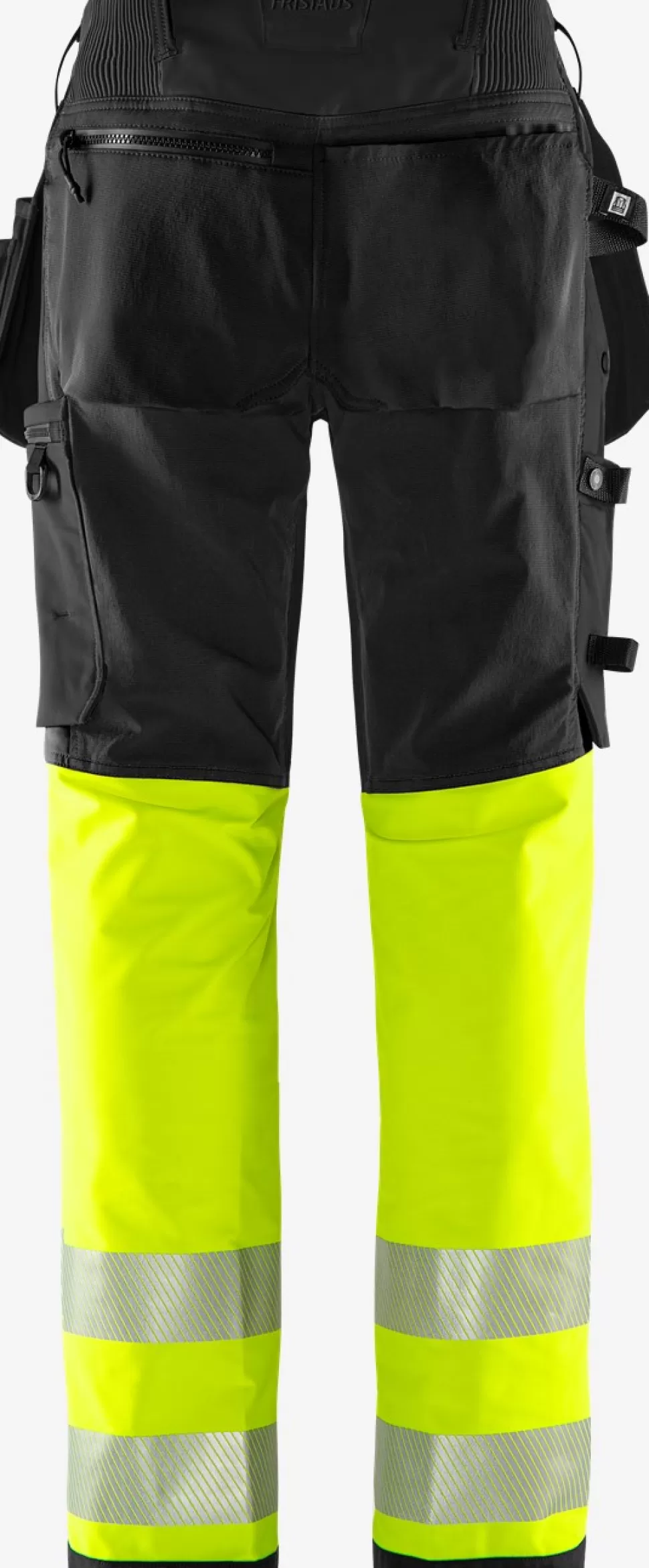 Herren Fristads Arbeitshosen | Warnschutz-Hosen<High Vis Green Handwerker Stretchhose Kl. 1 2643 GSTP