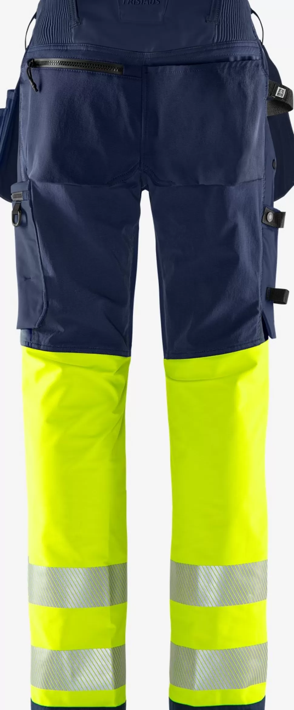 Herren Fristads Arbeitshosen | Warnschutz-Hosen<High Vis Green Handwerker Stretchhose Kl. 1 2643 GSTP