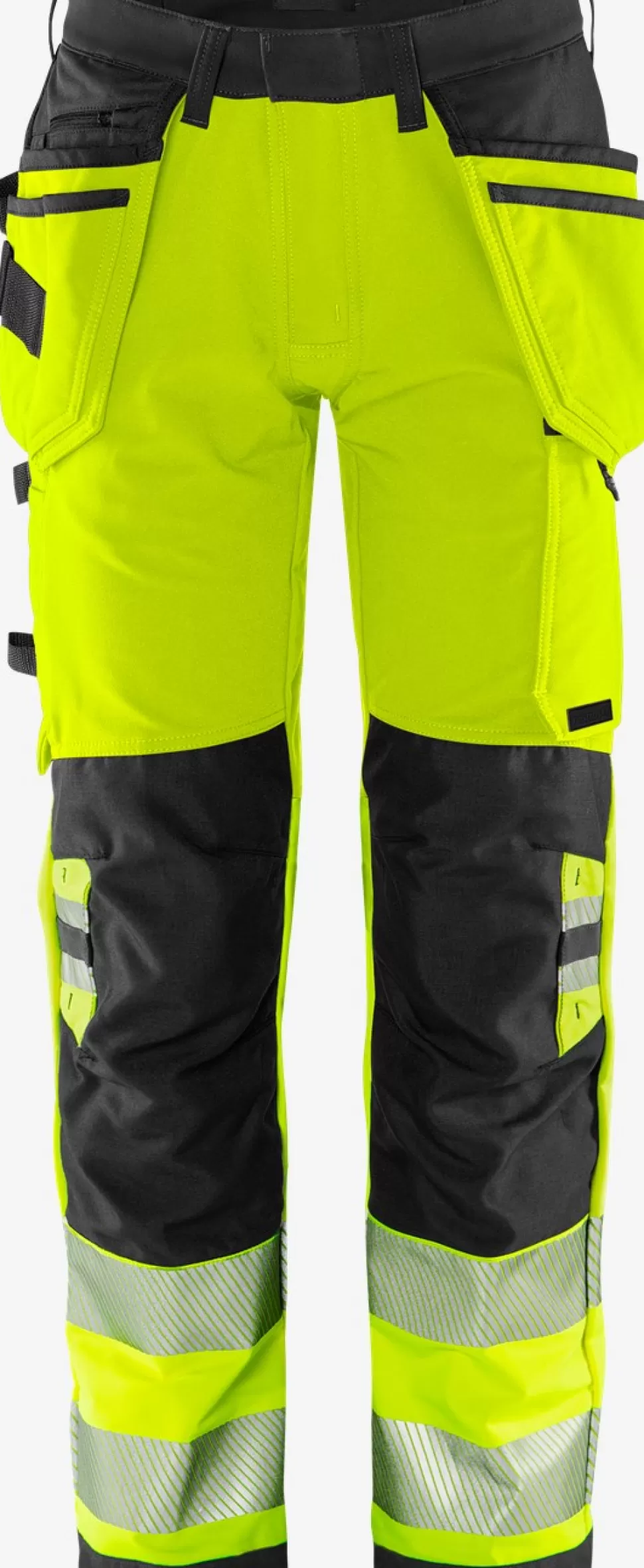 Herren Fristads Arbeitshosen | Warnschutz-Hosen<High Vis Green Handwerker Stretchhose Kl. 2 2644 GSTP