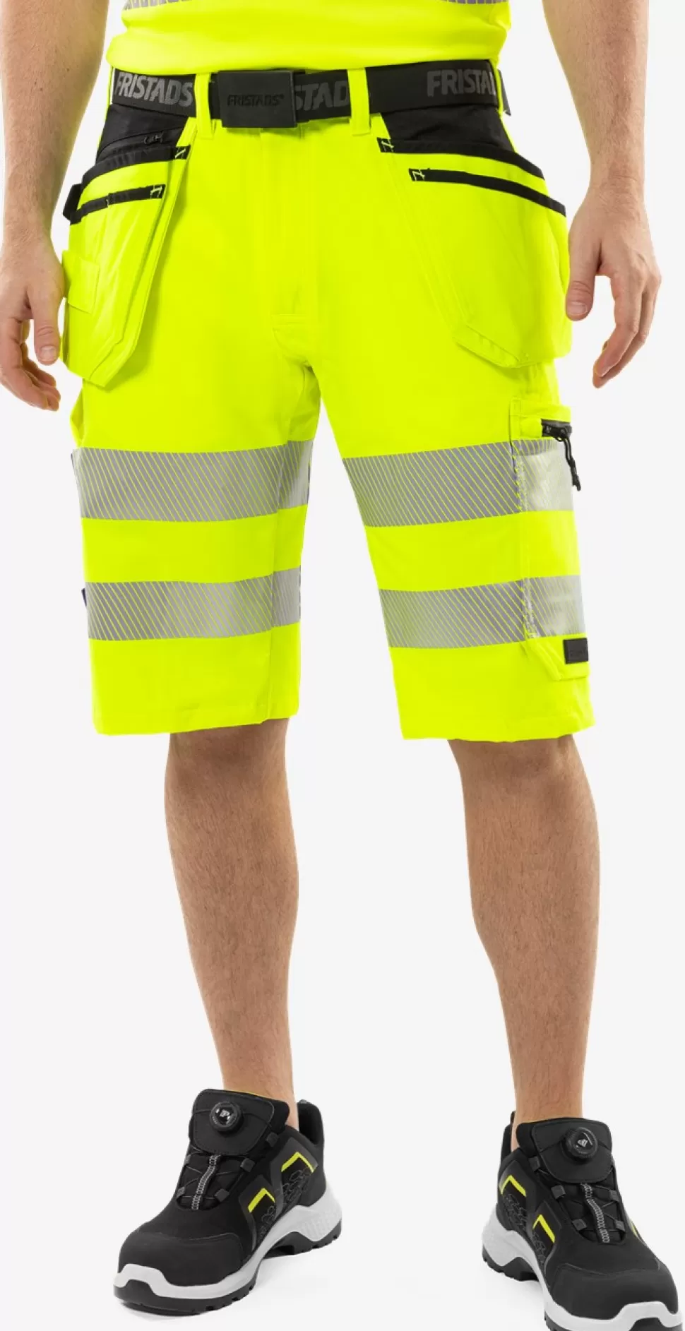 Fristads Arbeitsshorts<High Vis Green Handwerker Stretch-Shorts Kl. 2 2646 GSTP