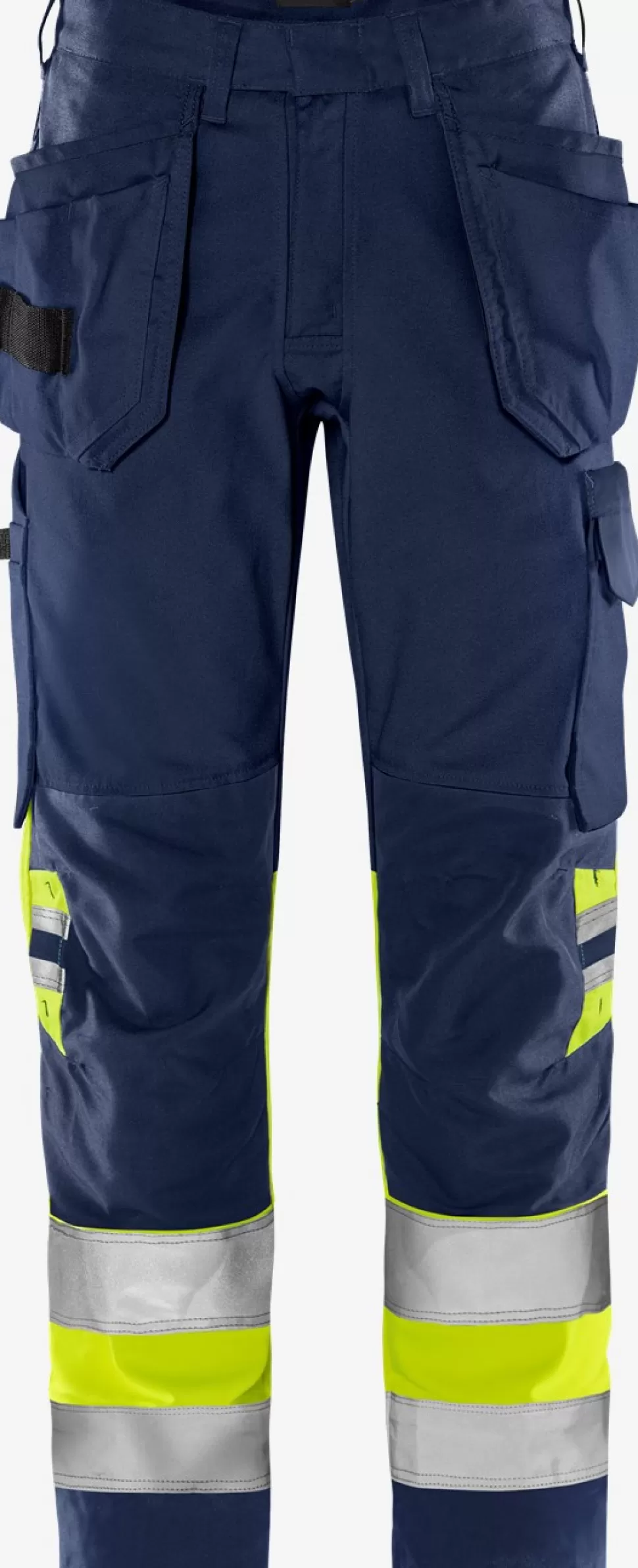 Herren Fristads Arbeitshosen | Warnschutz-Hosen<High Vis Green Handwerkerhose Kl. 1 2640 GPLU
