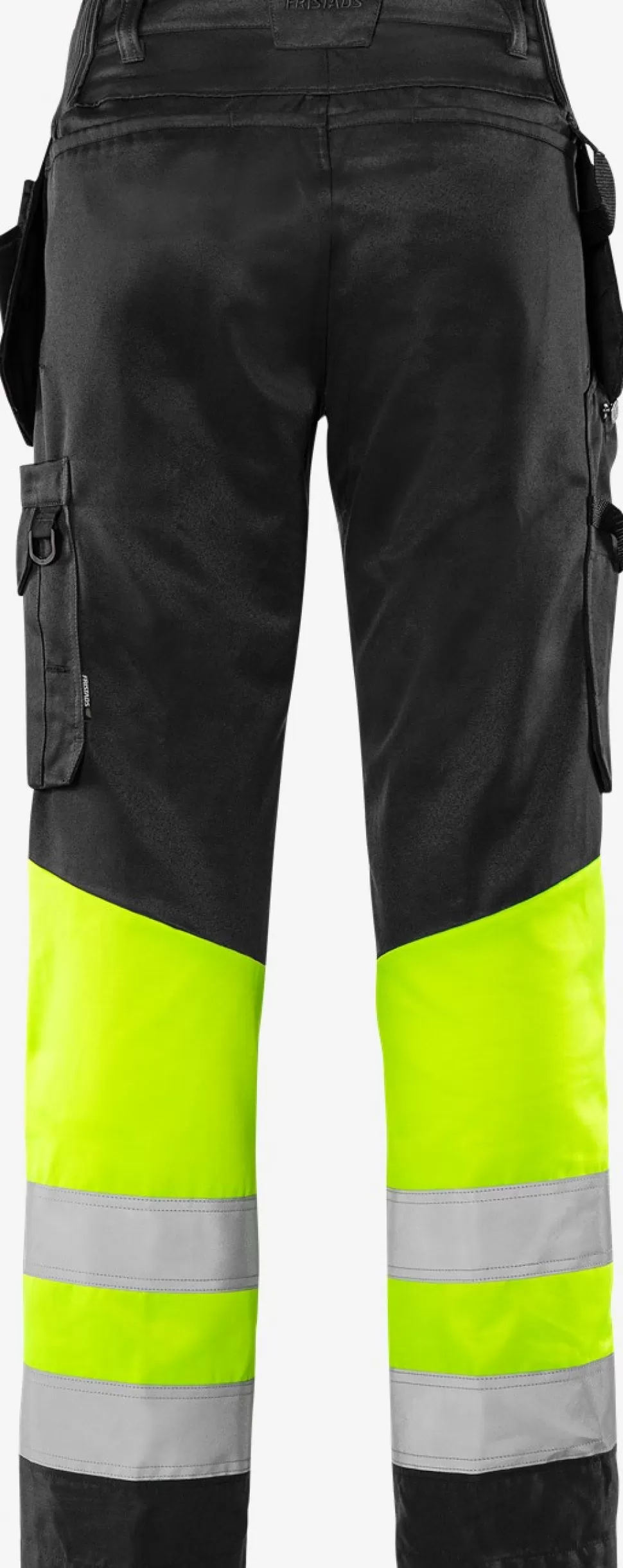Herren Fristads Arbeitshosen | Warnschutz-Hosen<High Vis Green Handwerkerhose Kl. 1 2640 GPLU