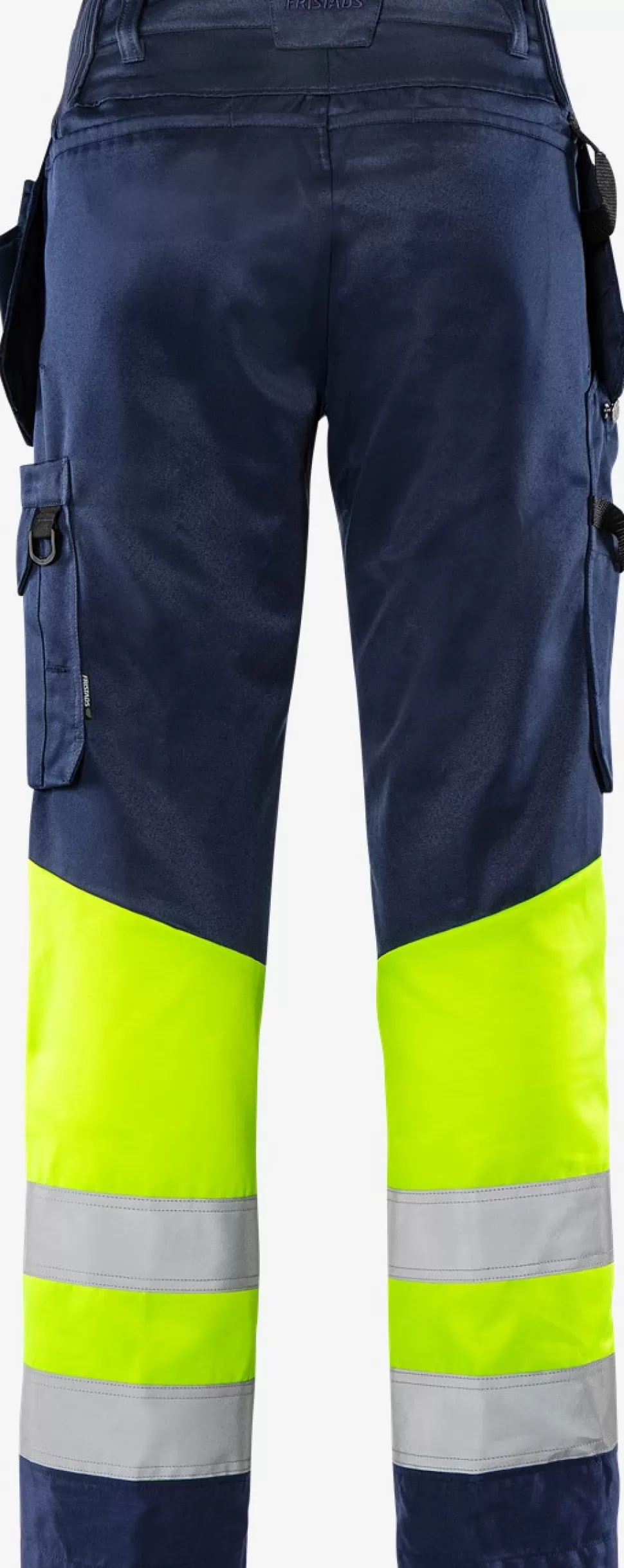 Herren Fristads Arbeitshosen | Warnschutz-Hosen<High Vis Green Handwerkerhose Kl. 1 2640 GPLU