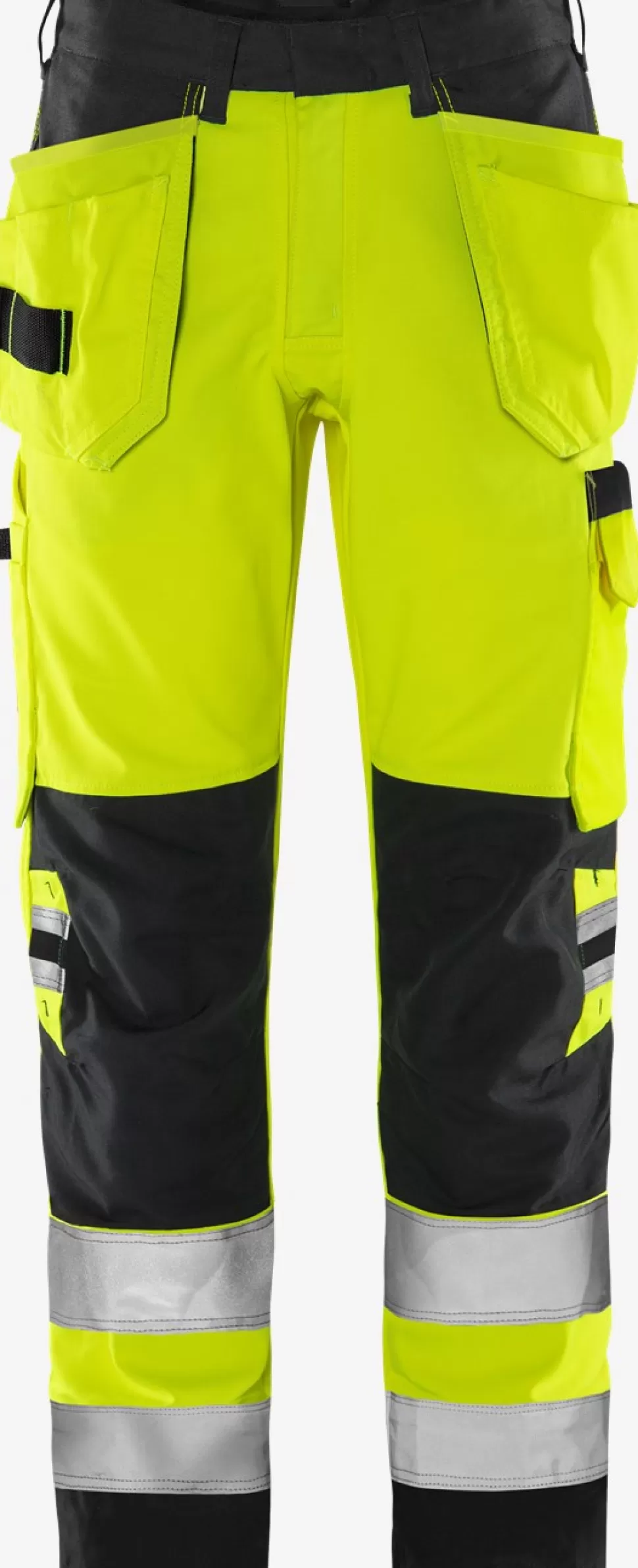 Herren Fristads Arbeitshosen | Warnschutz-Hosen<High Vis Green Handwerkerhose Kl. 2 2641 GPLU