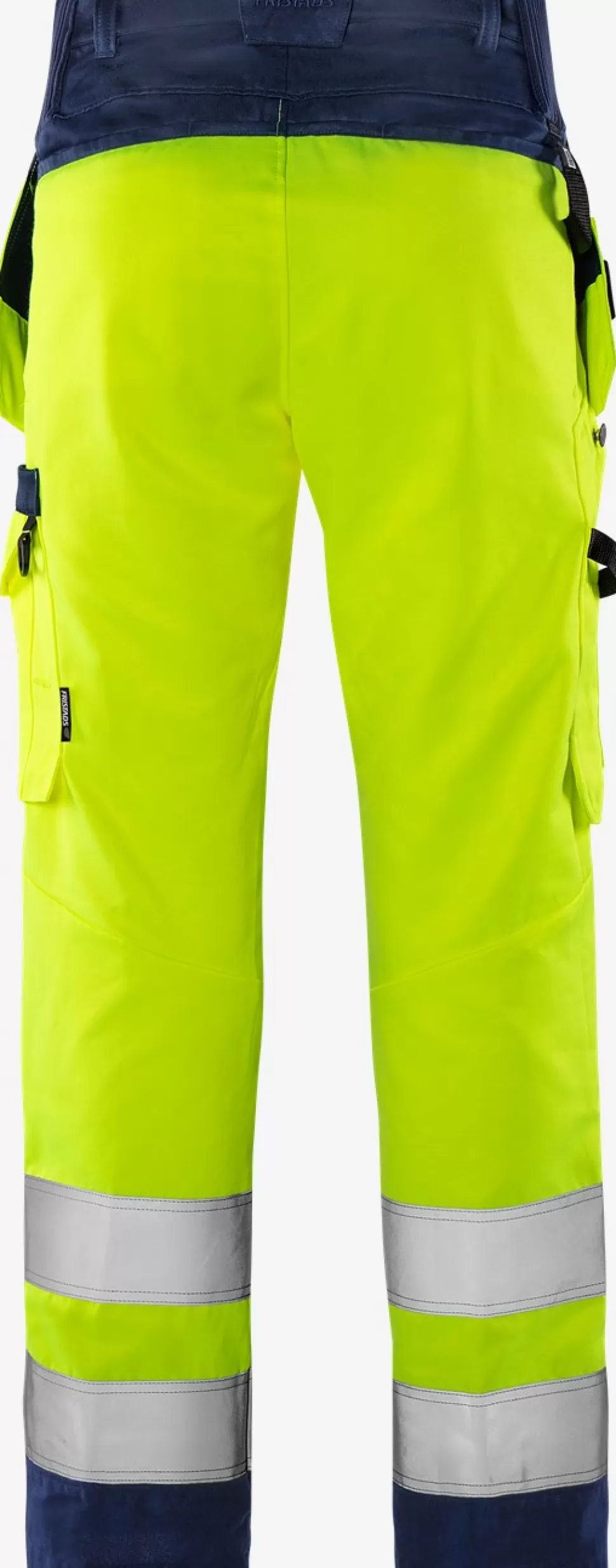 Herren Fristads Arbeitshosen | Warnschutz-Hosen<High Vis Green Handwerkerhose Kl. 2 2641 GPLU