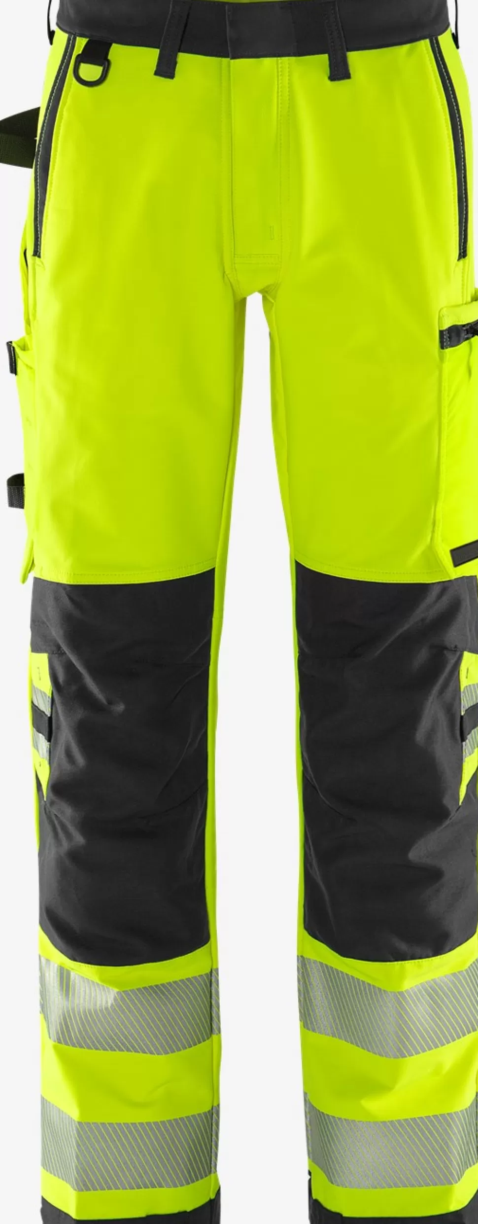 Herren Fristads Arbeitshosen | Warnschutz-Hosen<High Vis Green Stretchhose Kl. 2 2645 GSTP