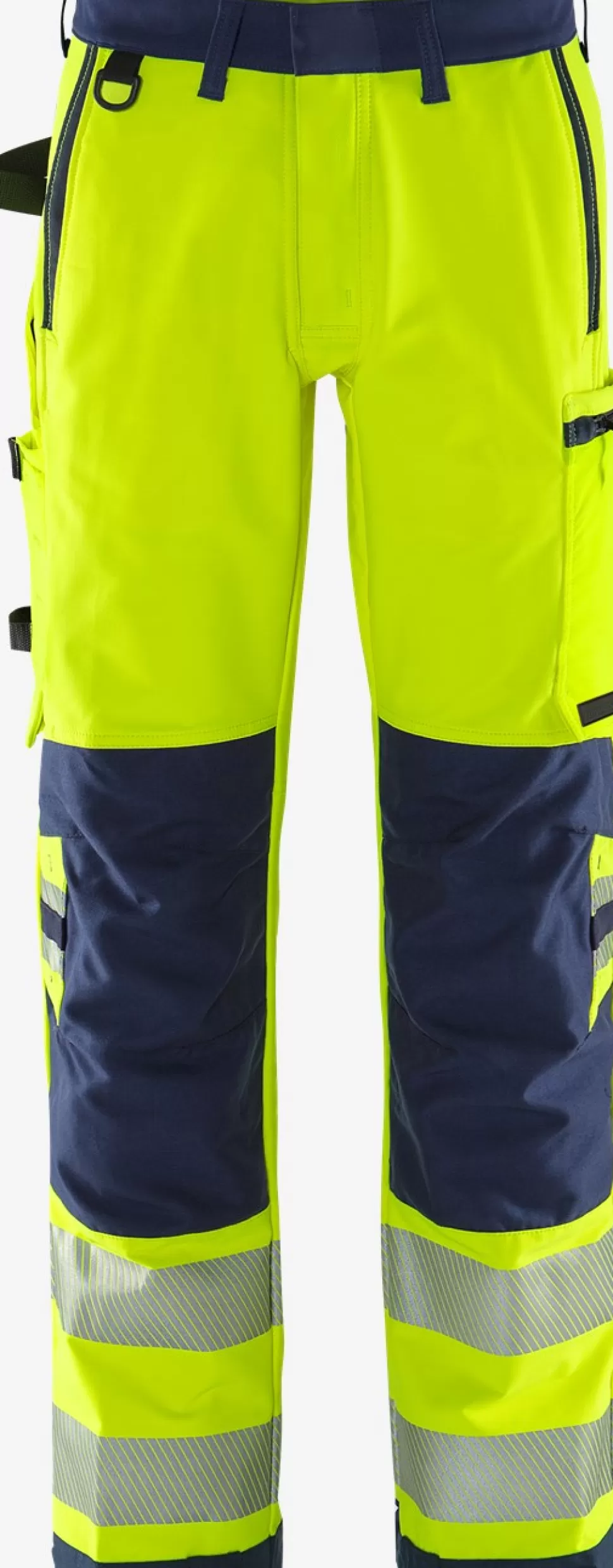 Herren Fristads Arbeitshosen | Warnschutz-Hosen<High Vis Green Stretchhose Kl. 2 2645 GSTP