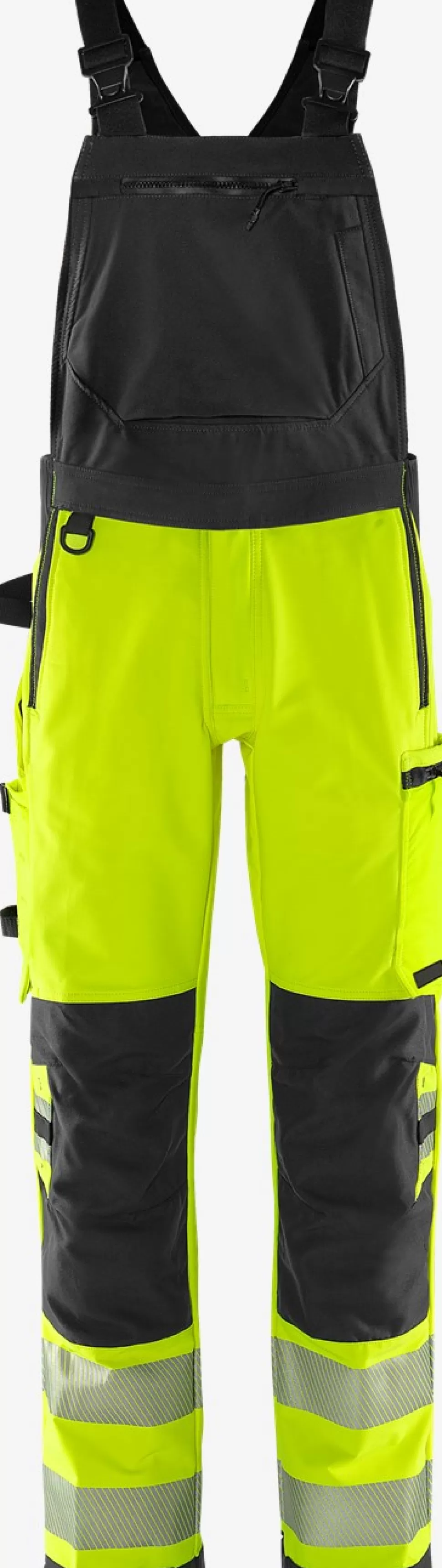 Fristads Arbeitslatzhosen<High Vis Green Stretch-Latzhose Kl. 2 1031 GSTP