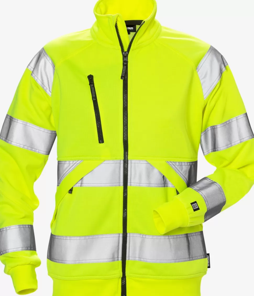 Damen Fristads Sweatshirts | Sweatshirts<High Vis Sweatjacke Damen Kl. 3 7427 SHV