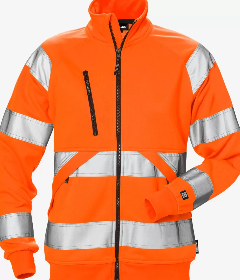 Damen Fristads Sweatshirts | Sweatshirts<High Vis Sweatjacke Damen Kl. 3 7427 SHV