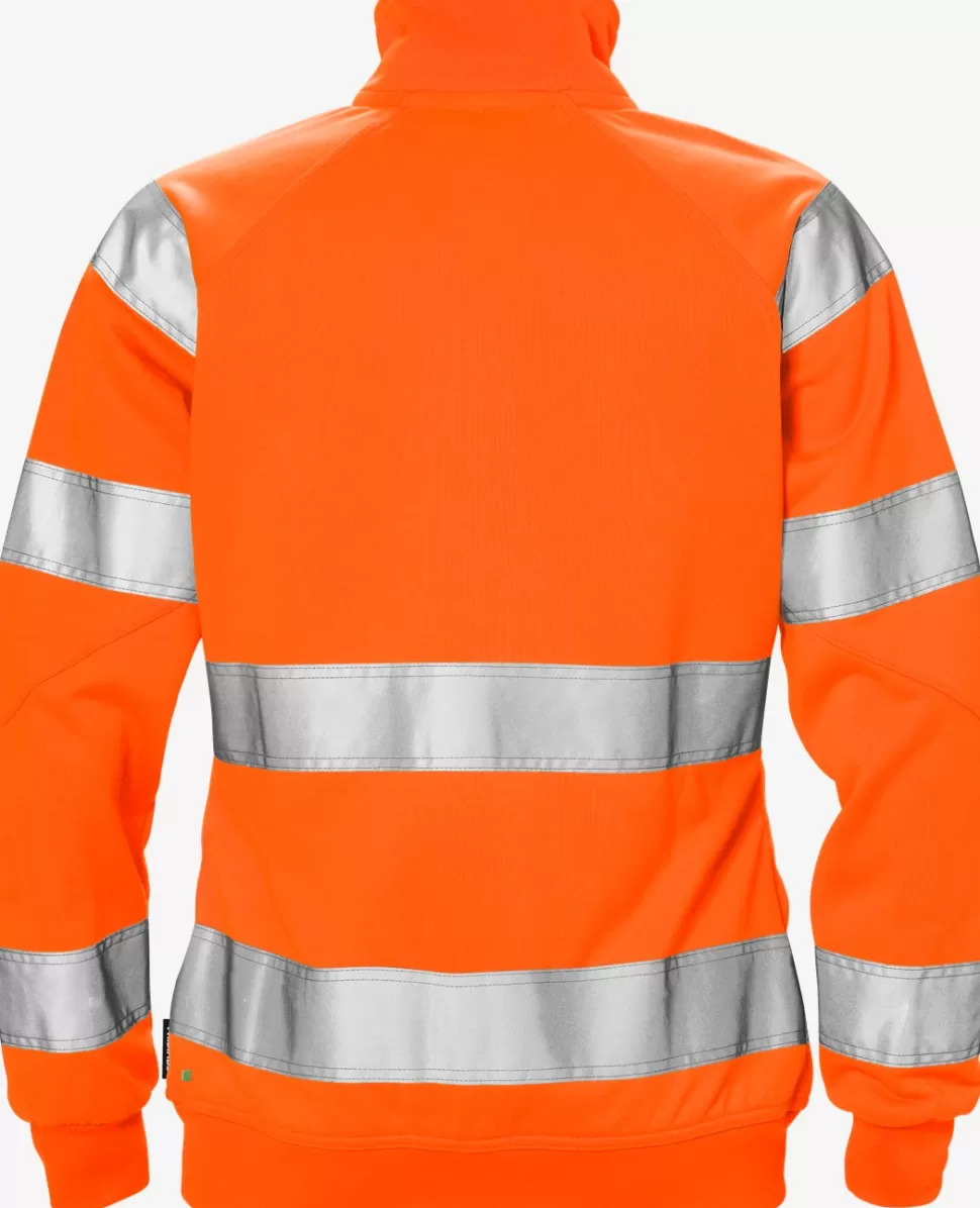 Damen Fristads Sweatshirts | Sweatshirts<High Vis Sweatjacke Damen Kl. 3 7427 SHV