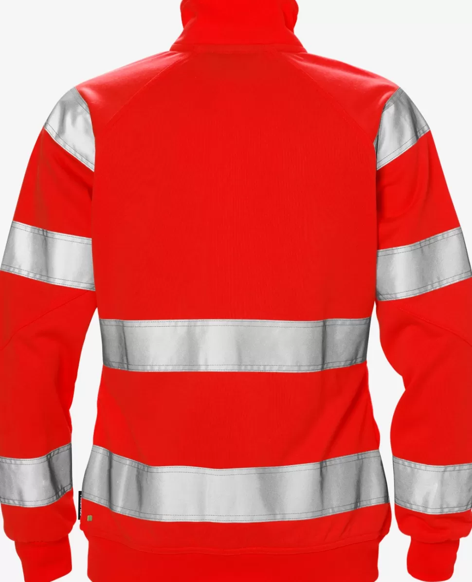 Damen Fristads Sweatshirts | Sweatshirts<High Vis Sweatjacke Damen Kl. 3 7427 SHV