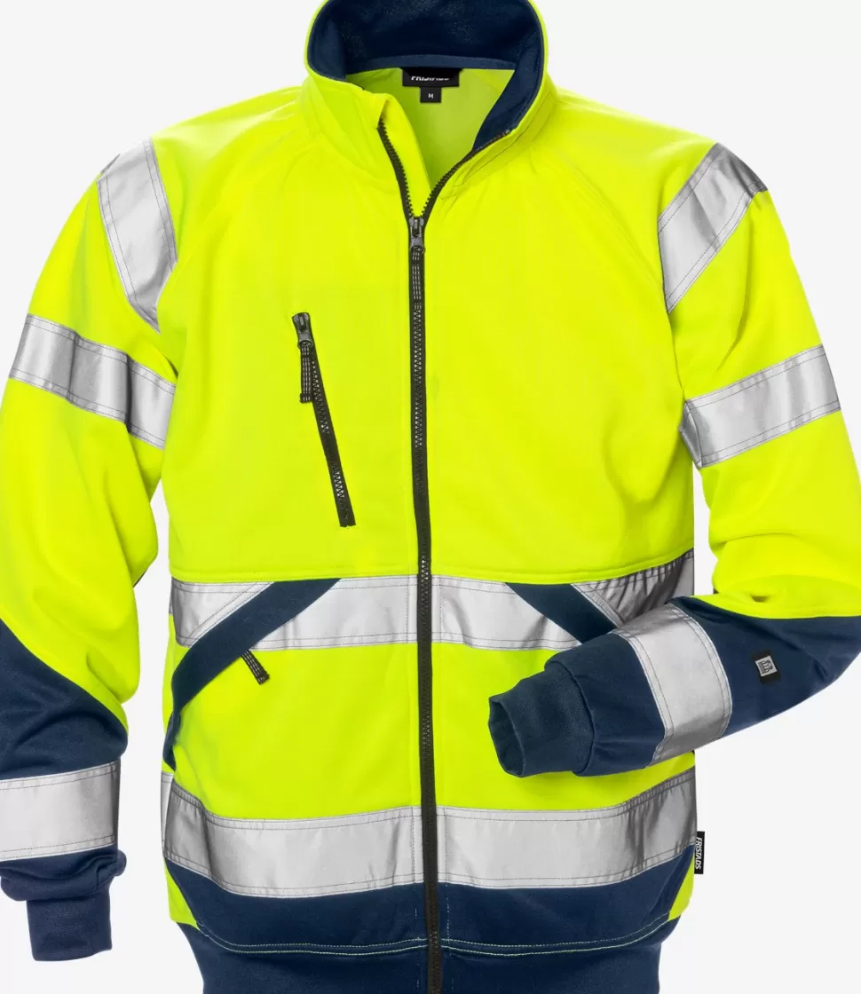 Herren Fristads Sweatshirts | Sweatshirts<High Vis Sweatjacke Kl. 3 7426 SHV