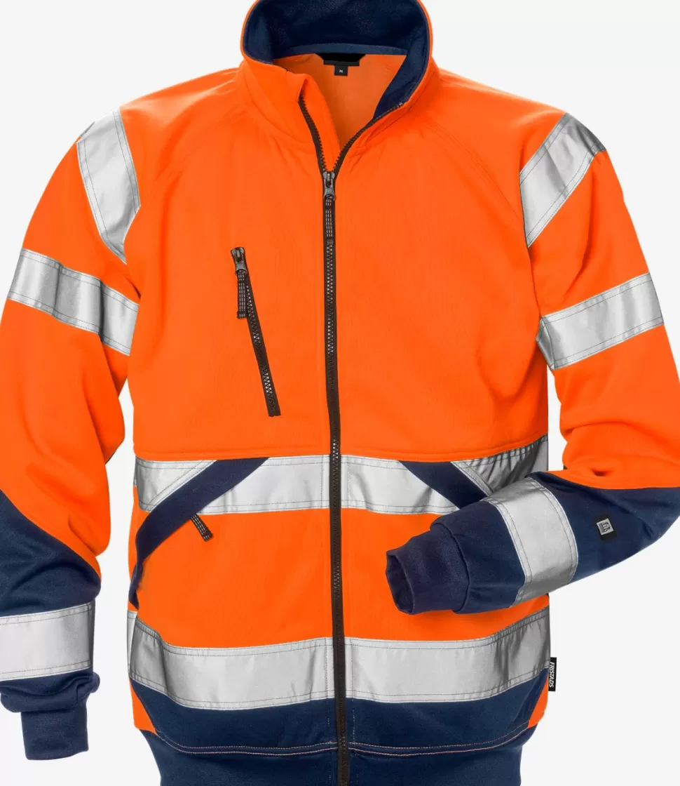 Herren Fristads Sweatshirts | Sweatshirts<High Vis Sweatjacke Kl. 3 7426 SHV