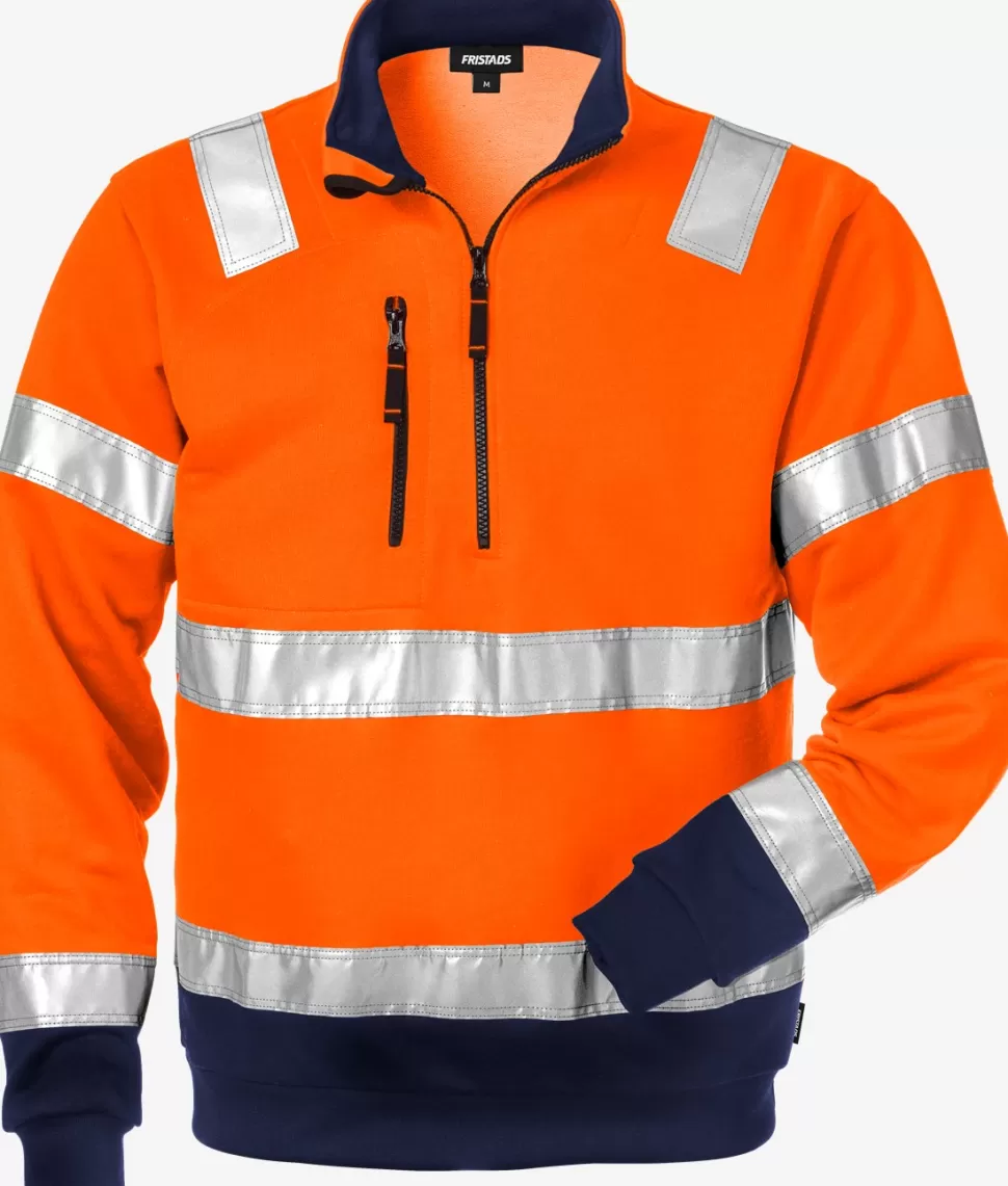 Herren Fristads Sweatshirts | Sweatshirts<High Vis Zipper-Sweatshirt Kl. 3 728 SHV