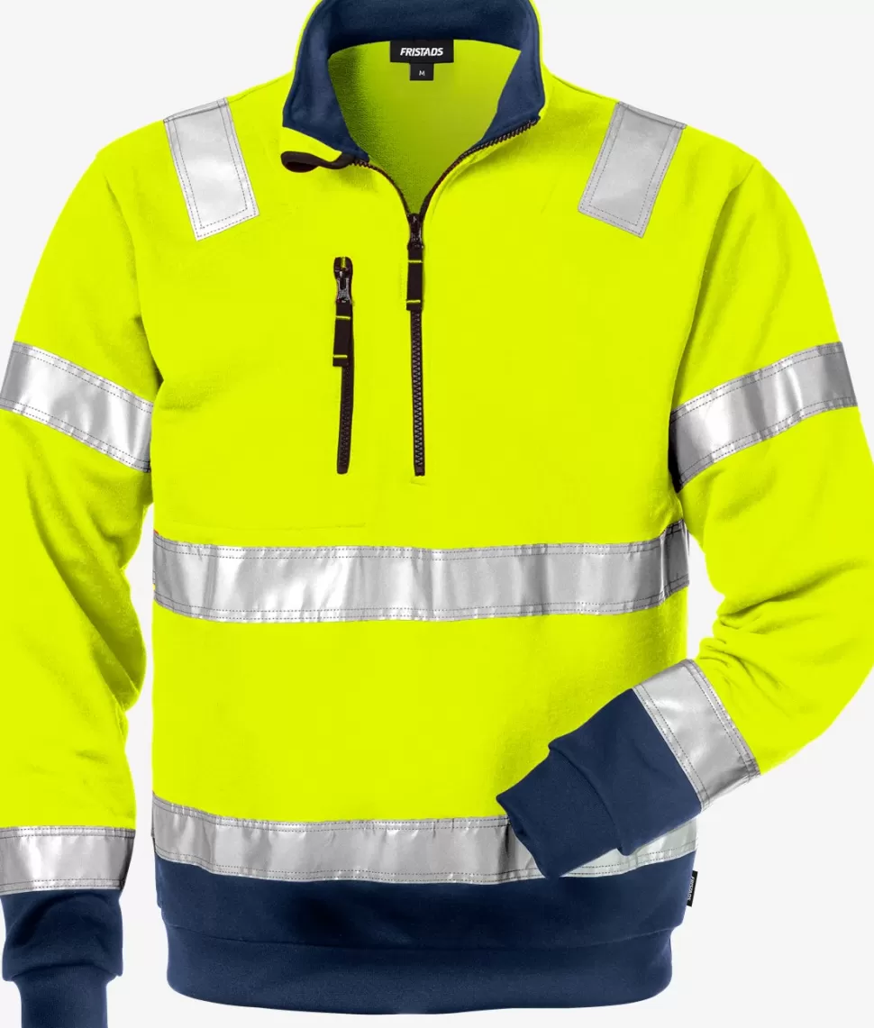 Herren Fristads Sweatshirts | Sweatshirts<High Vis Zipper-Sweatshirt Kl. 3 728 SHV
