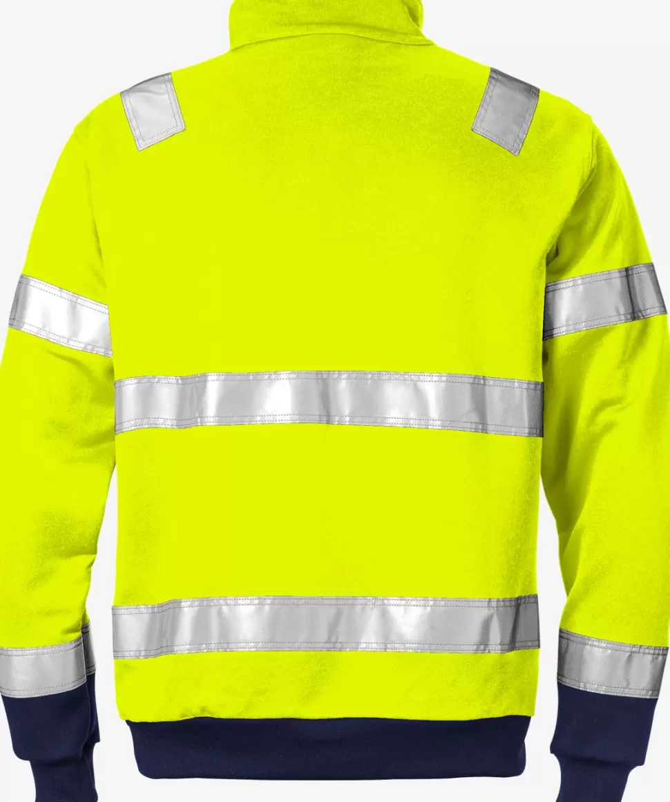 Herren Fristads Sweatshirts | Sweatshirts<High Vis Zipper-Sweatshirt Kl. 3 728 SHV